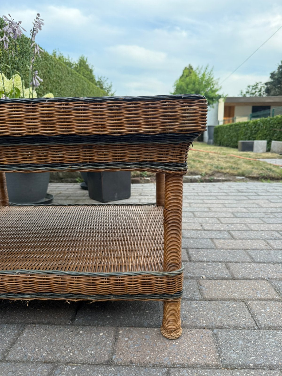 Vintage Rotan salontafel bijzettafel, Huis en Inrichting, Ophalen, 50 – 75, Gebruikt, 50 tot 100 cm