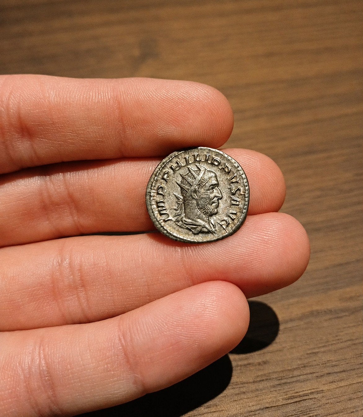 Philippus Antoninianus. Legioenstandaarden. Inc houder, Ophalen of Verzenden