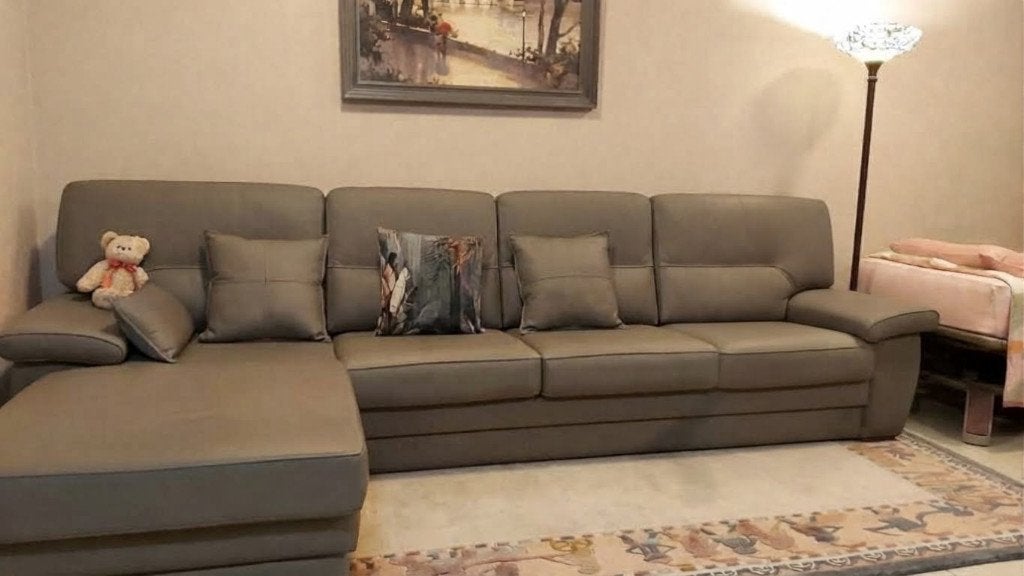 Lederen salon, Huis en Inrichting, Ophalen, Gebruikt, 125 tot 150 cm, 300 cm of meer