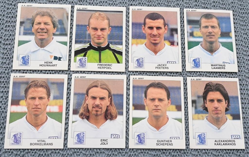 Panini / Football 2001 / A.A. Gent / 8 stickers, Verzamelen, Ophalen of Verzenden, Zo goed als nieuw, Poster, Plaatje of Sticker