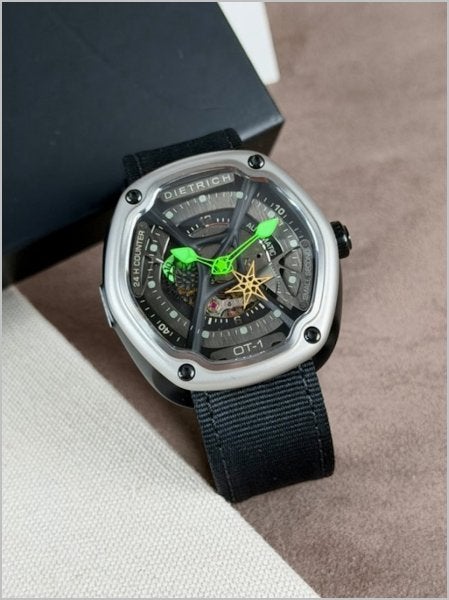 DIETRICH-OT-1Organic Time Automatic Skeleton, Handtassen en Accessoires, Horloges | Heren, Staal, Polshorloge, Overige materialen