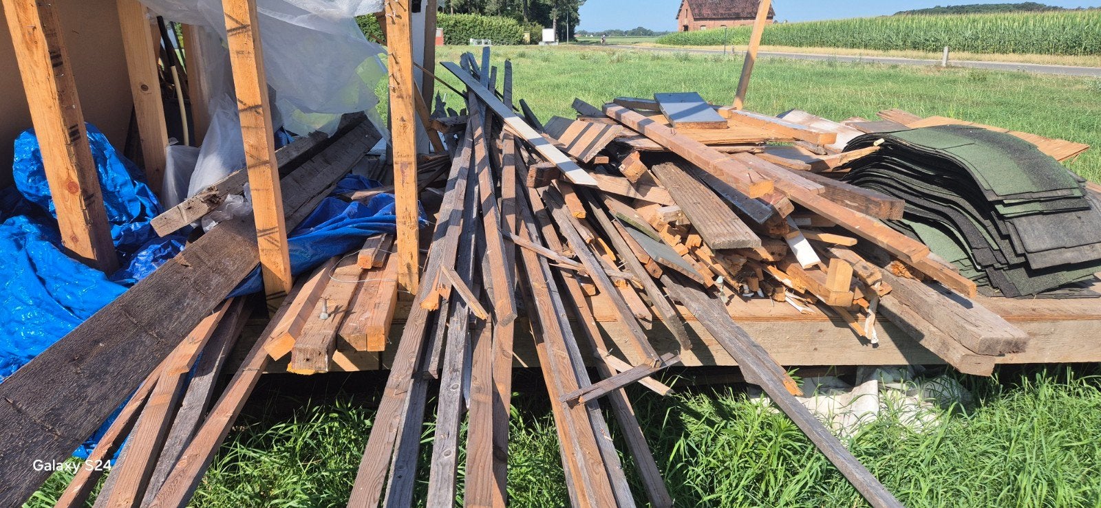 Gratis afbraak kachelhout hout balken laten planken platen, Tuin en Terras, Ophalen, Gebruikt, Hout