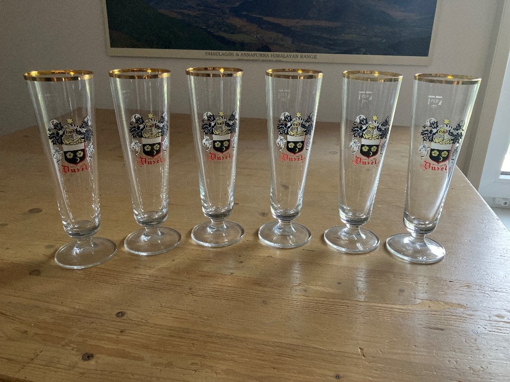 Duvel fluiten 25 cl 6 stuks, Verzamelen, Ophalen of Verzenden, Zo goed als nieuw, Bierglas