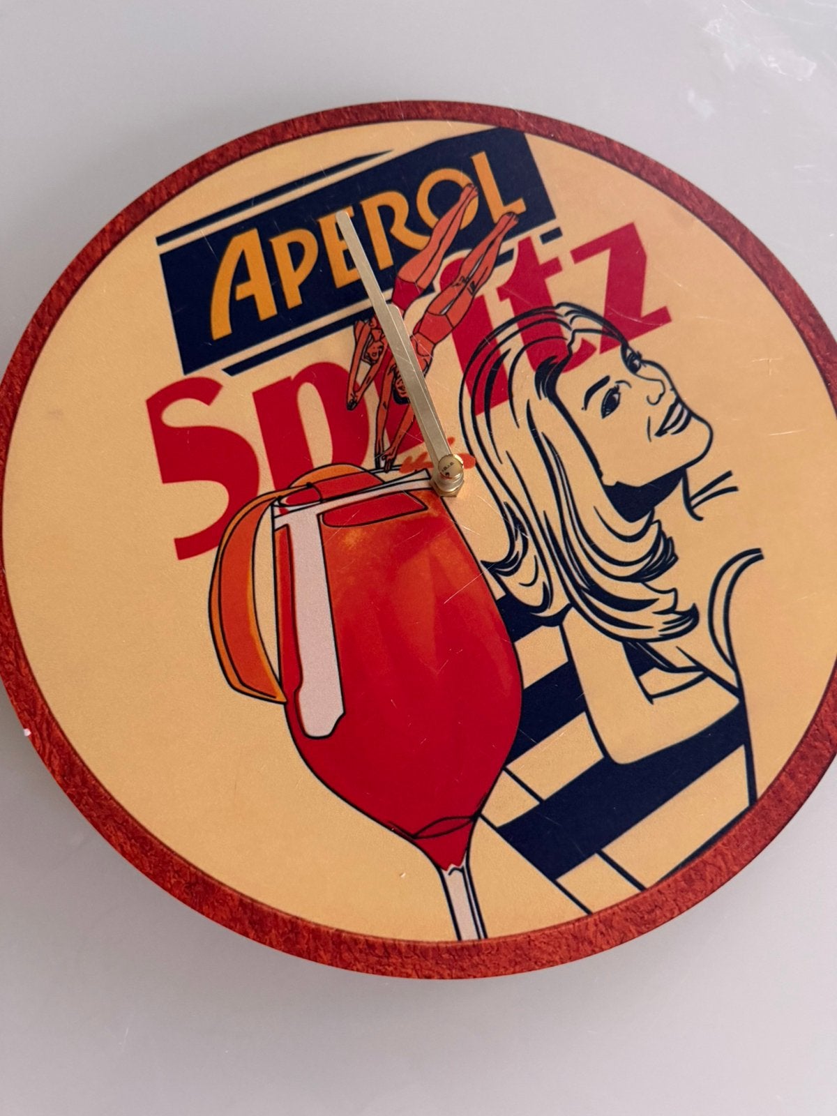 Prachtige grote klok Aperol Spritz - mancave retro vintage, Ophalen of Verzenden, Nieuw, Gebruiksvoorwerp