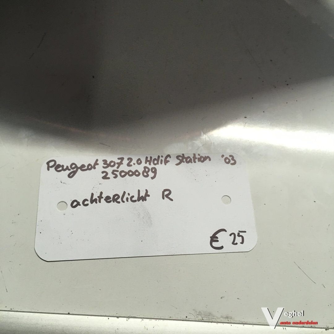 Peugeot 307 Station 2.0 hdi 2003 Wagennr 2500089  Achterlich, -, Utilisé, -, -