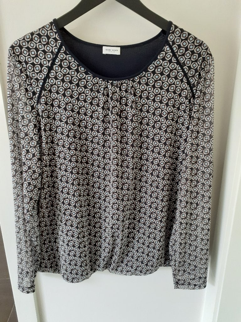 GERRY WEBER Topje met fijne print Maat: 48? Prijs: € 4, Kleding | Dames, Grote Maten, Overige kleuren, Gerry Weber, Gedragen, Shirt of Top
