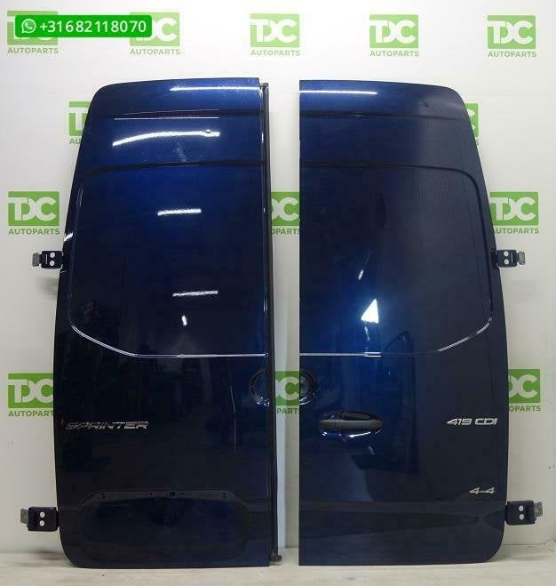 Mercedes Sprinter W907 (18-23) Set achterdeuren H2 Blauw, Arrière, Enlèvement ou Envoi, Mercedes-Benz, Utilisé