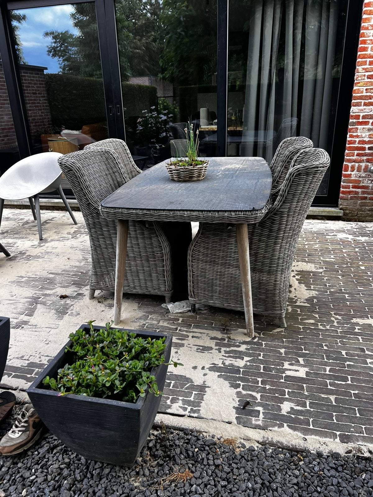 Tuinstoelen, Jardin & Terrasse, Ensembles de jardin, Utilisé, Salons de jardin, 4 places, Table à dinner, Enlèvement