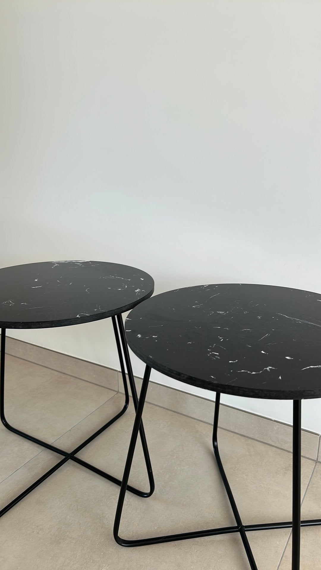 Marmeren set tafels, Ophalen, Minder dan 50 cm, Marmer, Rond