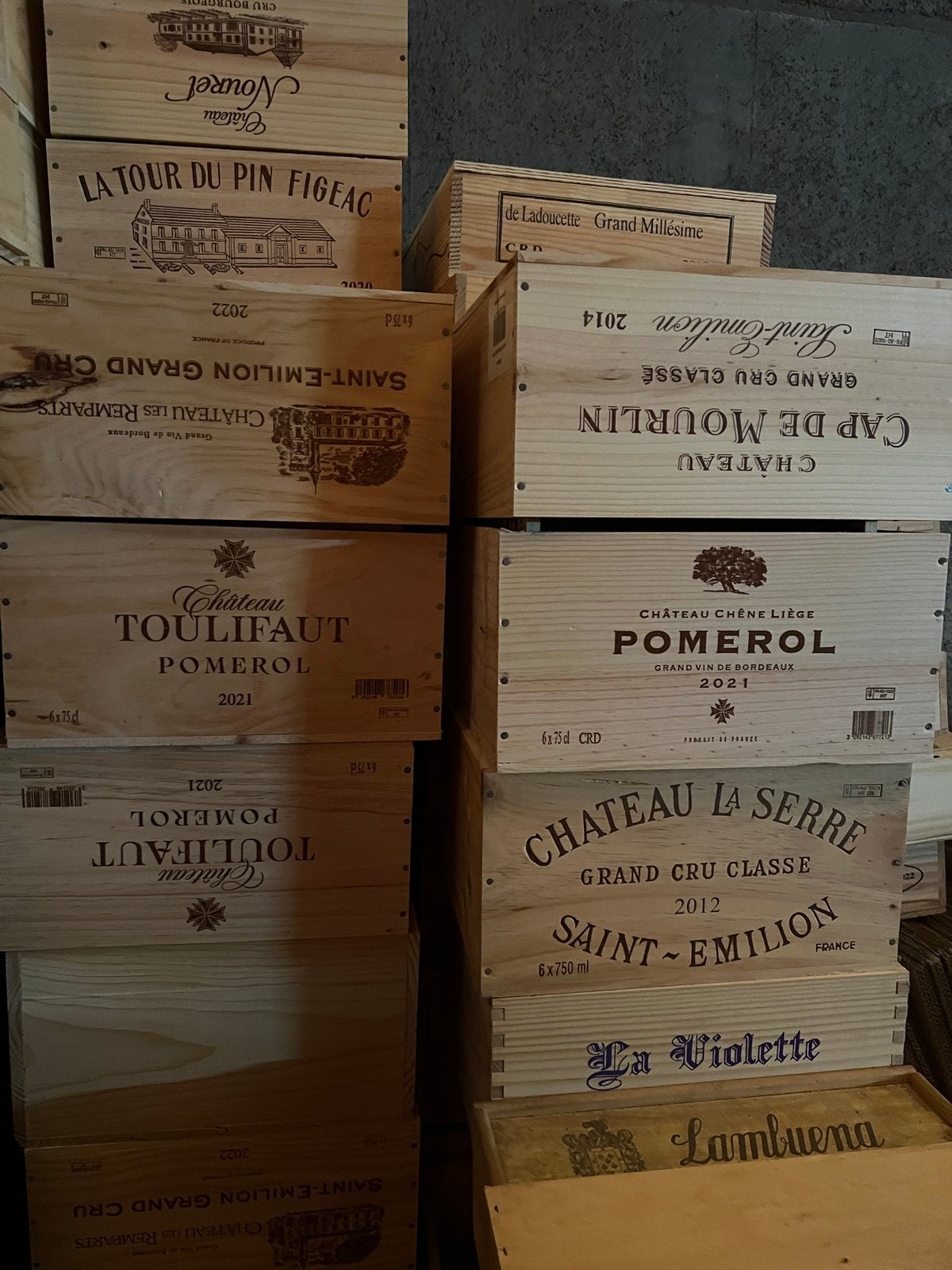 Houten kisten te koop: Pomerol, Saint-Émilion enzovoort, Verzamelen, Wijnen, Ophalen, Zo goed als nieuw