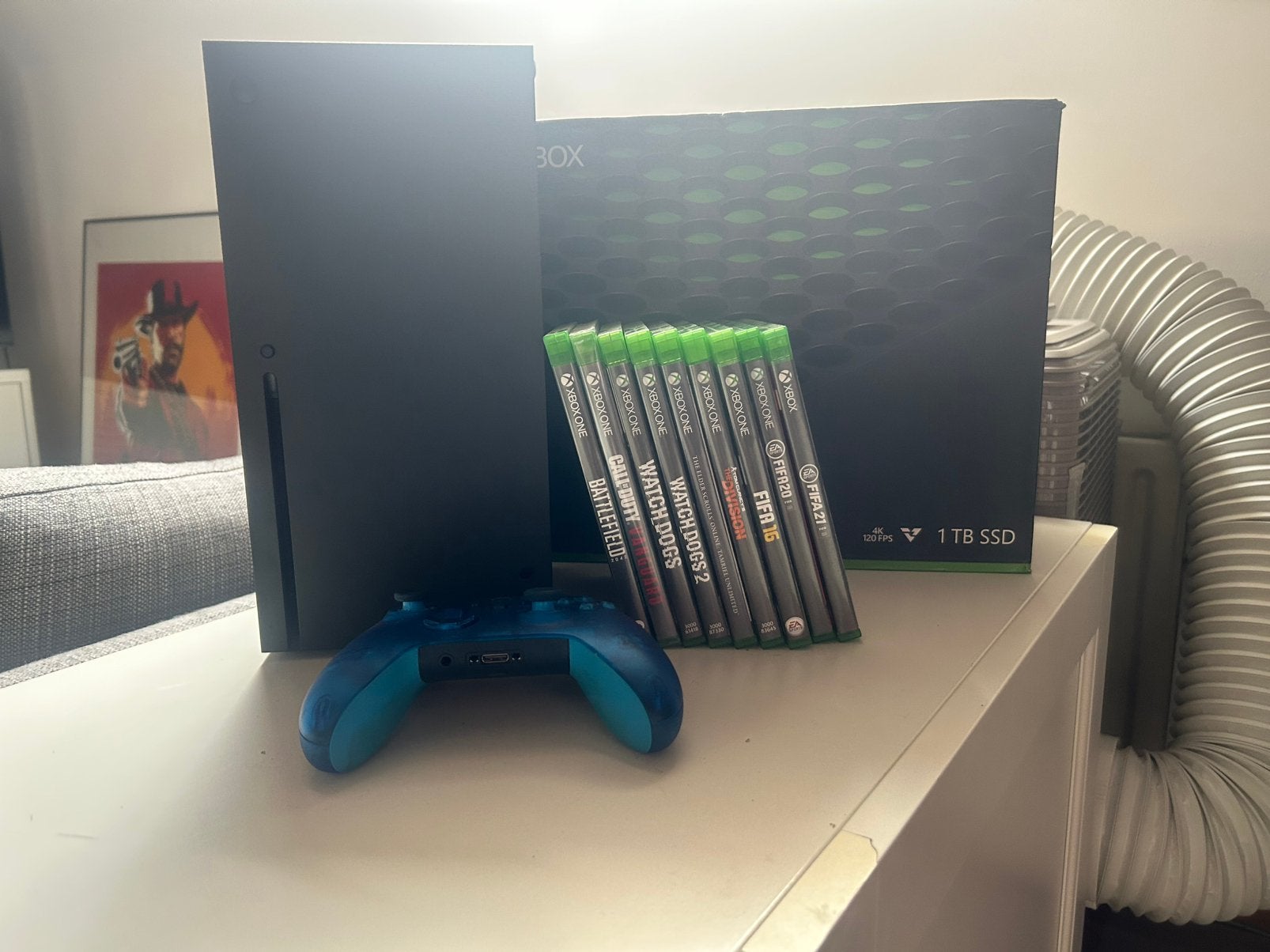 Pack Xbox Series X 1To + Boîte d'origine +9Jeux +Accessoires, Games en Spelcomputers, Ophalen, Zo goed als nieuw, Xbox Series X