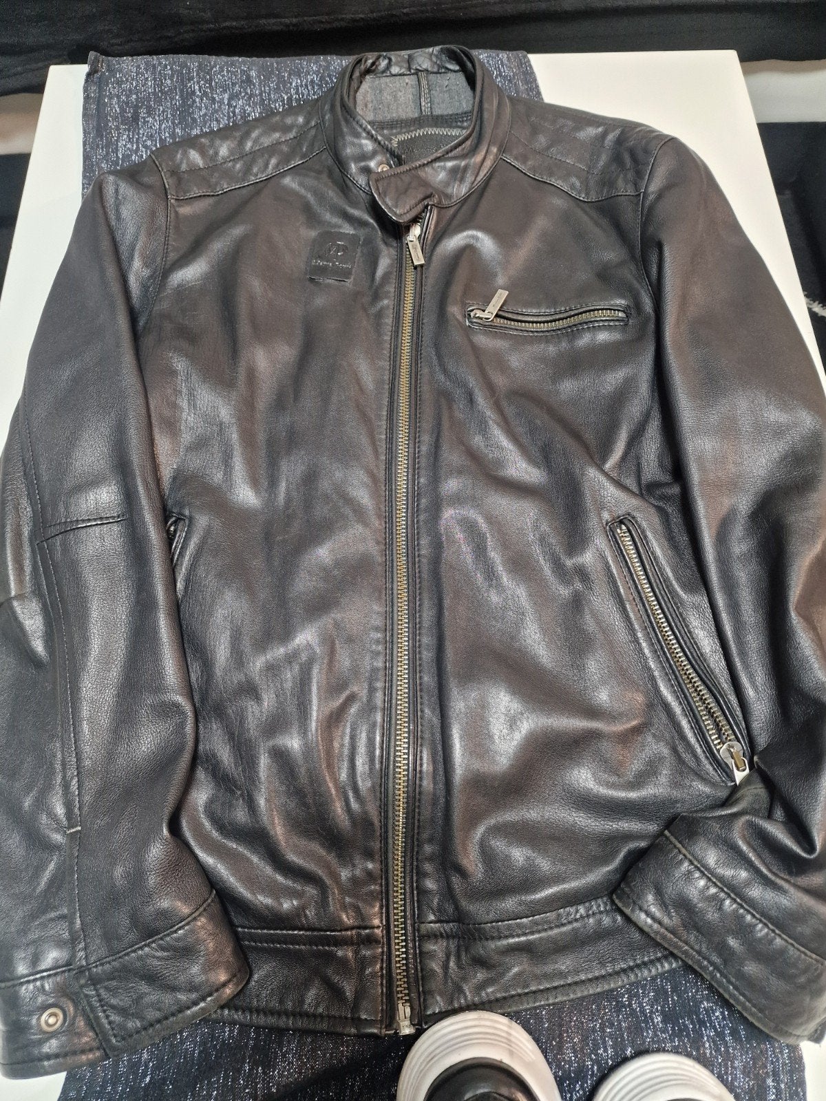 leren jass., Kleding | Heren, Ophalen, Maat 52/54 (L)