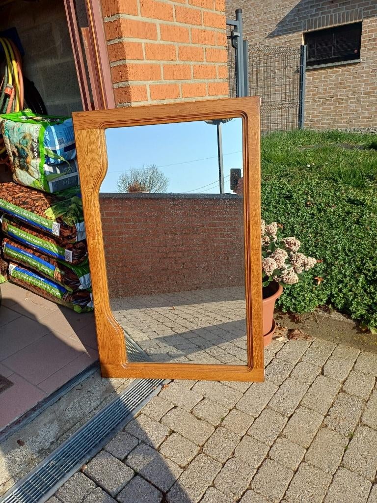 Miroir avec bois chène clair 110x70cm, Enlèvement, Comme neuf