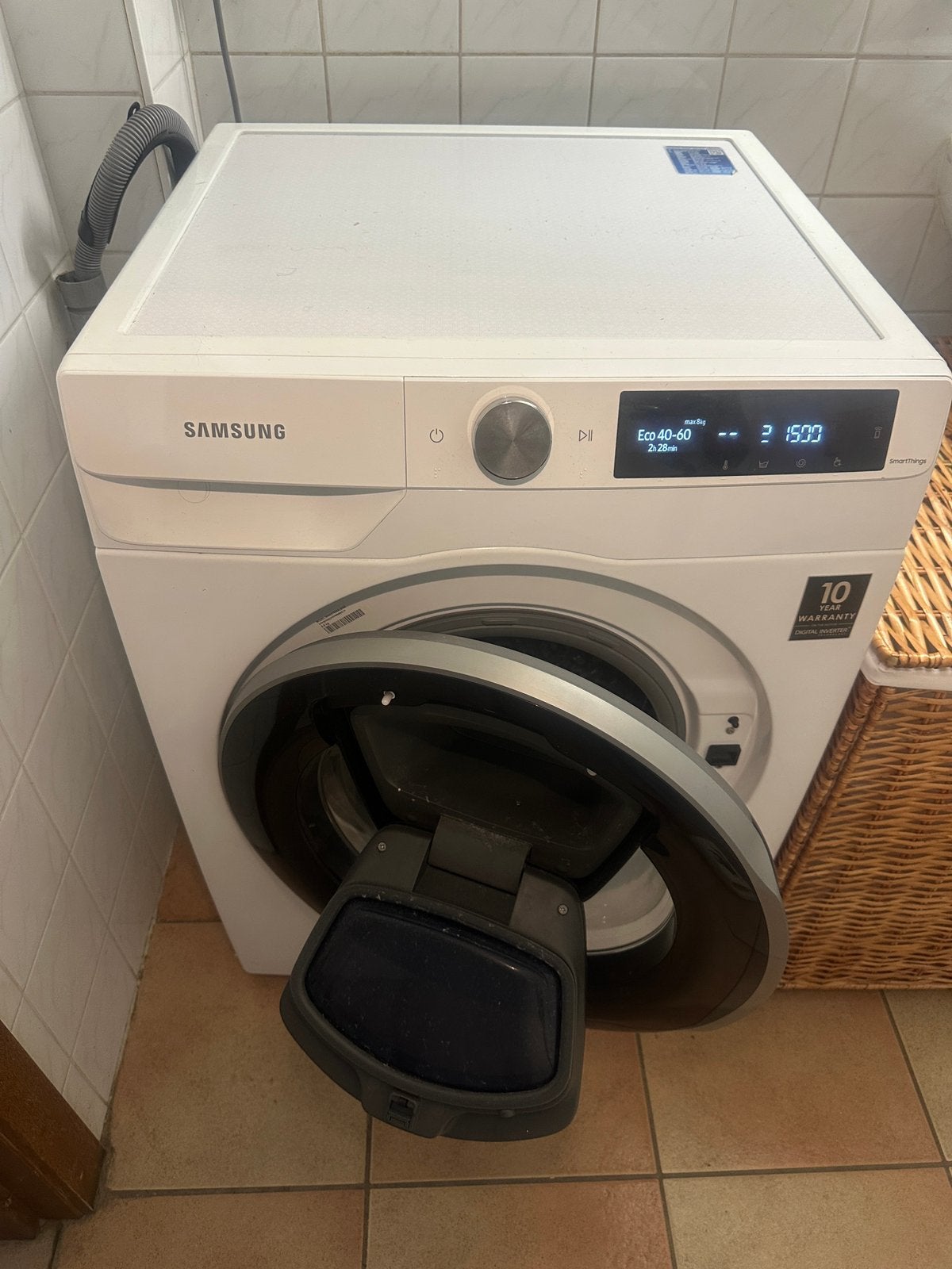 Machine à laver Samsung AddWash 8kg – 1600 tr/min, 1200 à 1600 tours, 85 à 90 cm, Reconditionné, Enlèvement