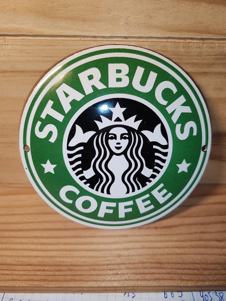 Emaille bord van Starbucks, Verzamelen, Ophalen of Verzenden, Zo goed als nieuw, Reclamebord