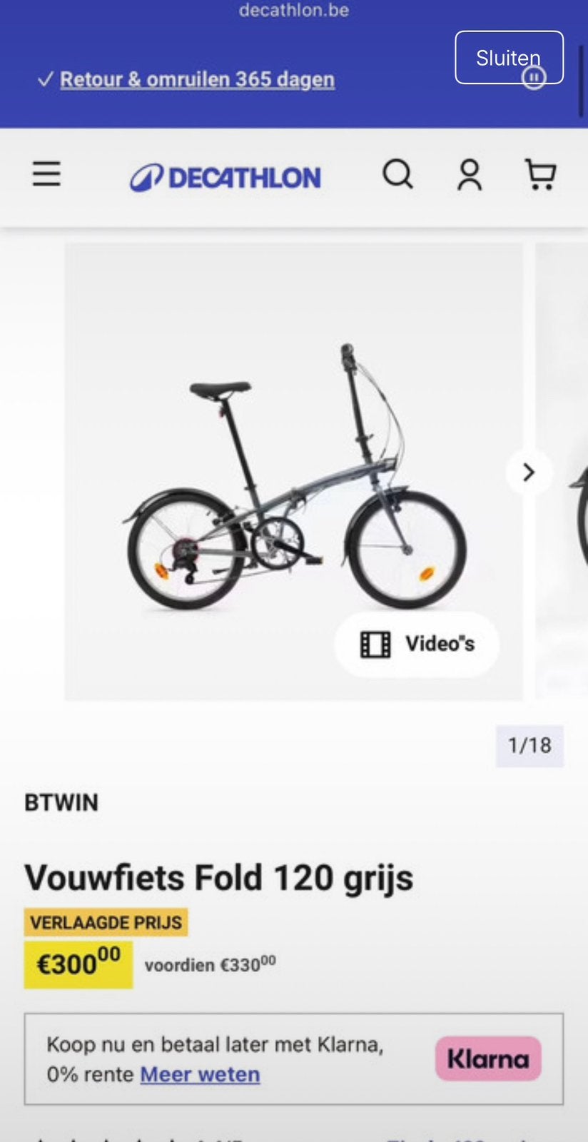 Vouwfiets fold 120, Fietsen en Brommers, Fietsen | Vouwfietsen, Ophalen, Zo goed als nieuw