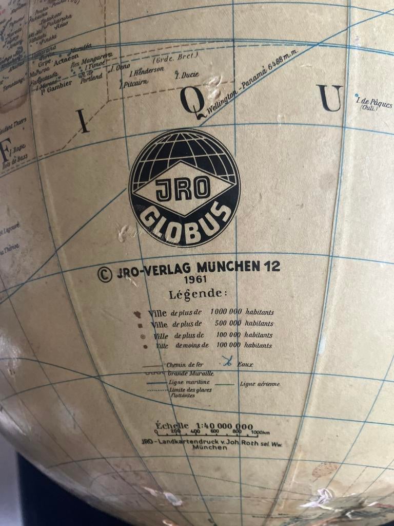 Globe vintage - 1960 - JRO globus - Allemagne (Munich), Enlèvement, Comme neuf