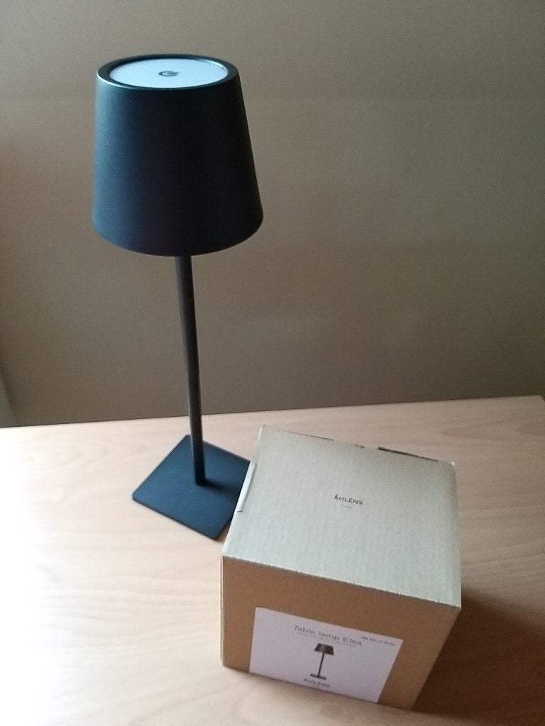 Elsa Ahléns zwarte bureaulamp zwart home cosy autonomie, Bureaulamp, Draadloos, 38 cm, Nieuw