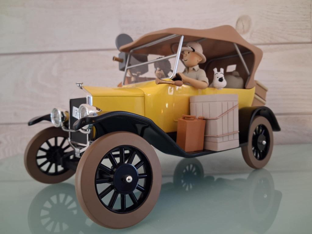 Moulinsart Voiture jaune Ford T 1/12 de Tintin au Congo, Enlèvement, Tintin, Comme neuf, Statue ou Figurine