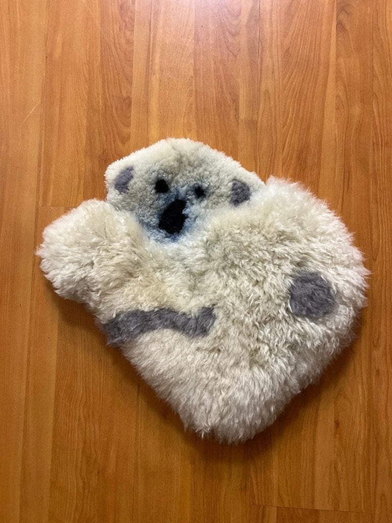 Schapenvacht kussentje panda patroon, Huis en Inrichting, Ophalen of Verzenden, Zo goed als nieuw, Wit