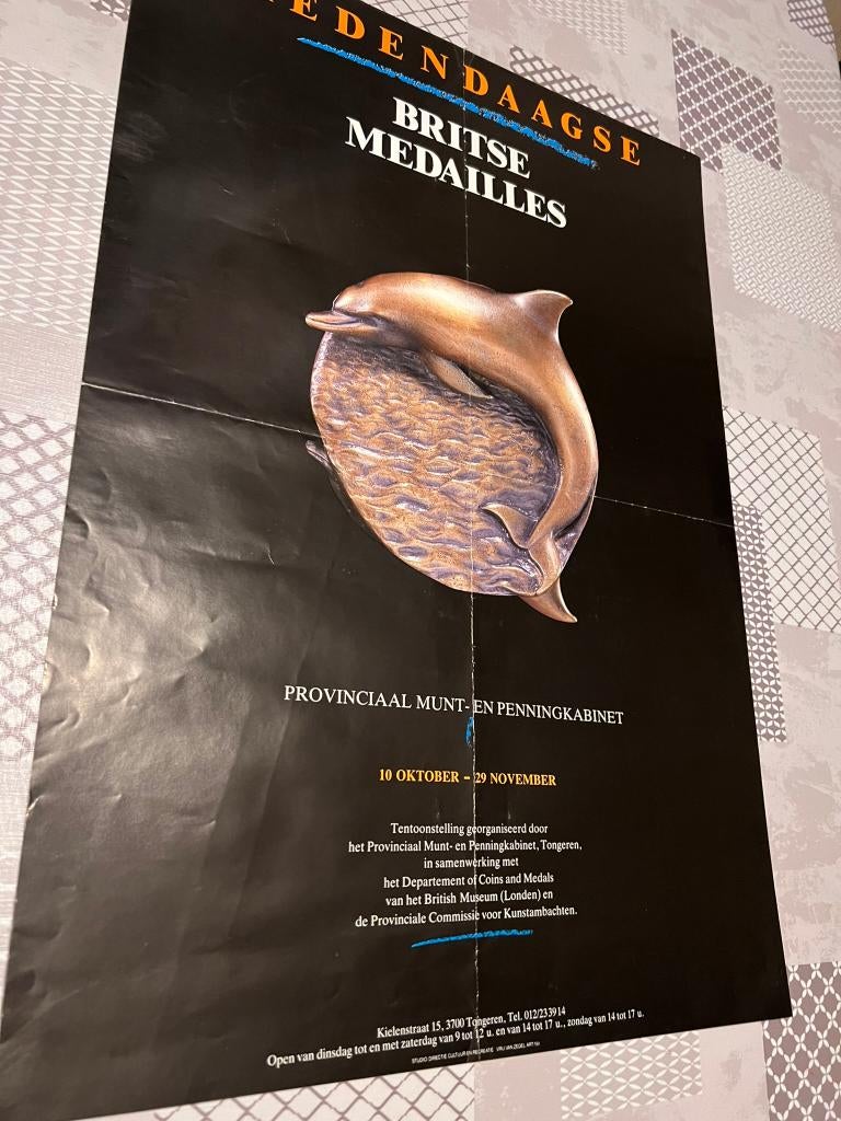 Vintage Poster Hedendaagse Britse Medailles, Deurposter of groter, Ophalen of Verzenden, Reclame, Rechthoekig Staand