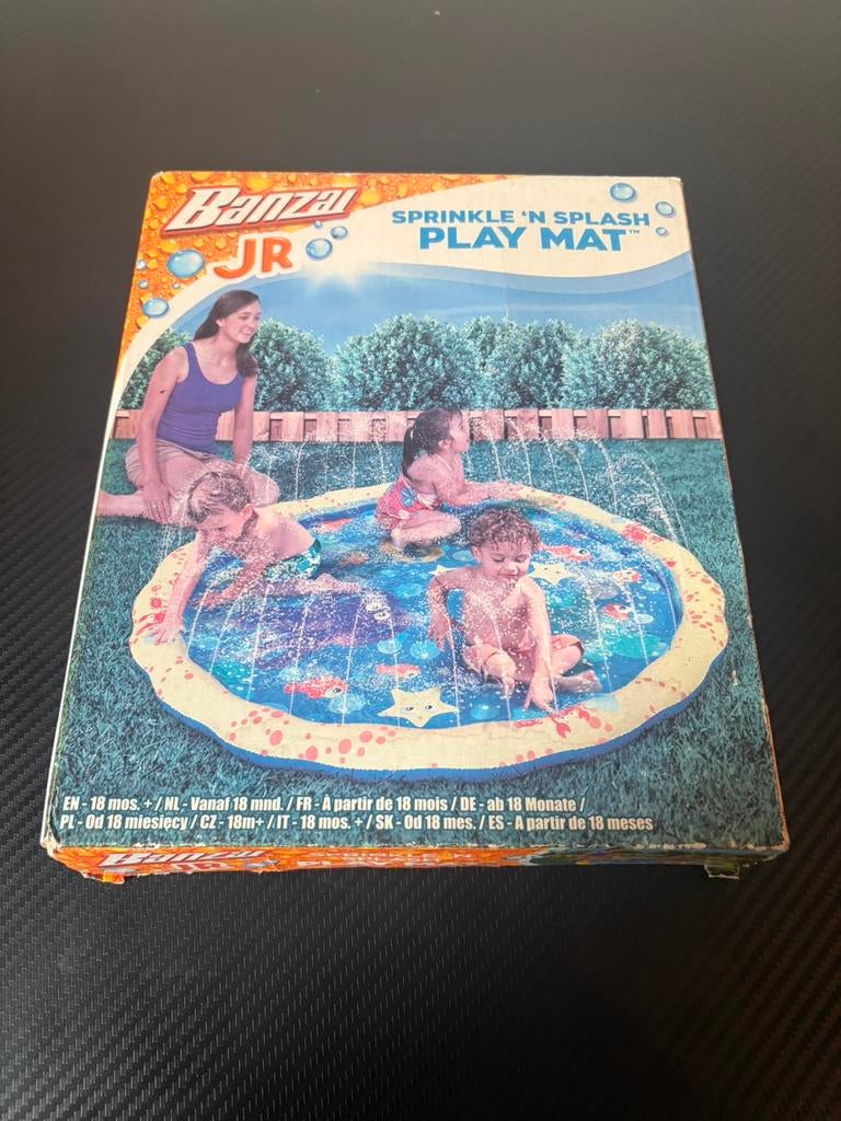 Banzai JR Sprinkle ’n Splash Play Mat waterspeelmat kinderen, Minder dan 80 cm, Opblaaszwembad, Rond, Ophalen of Verzenden