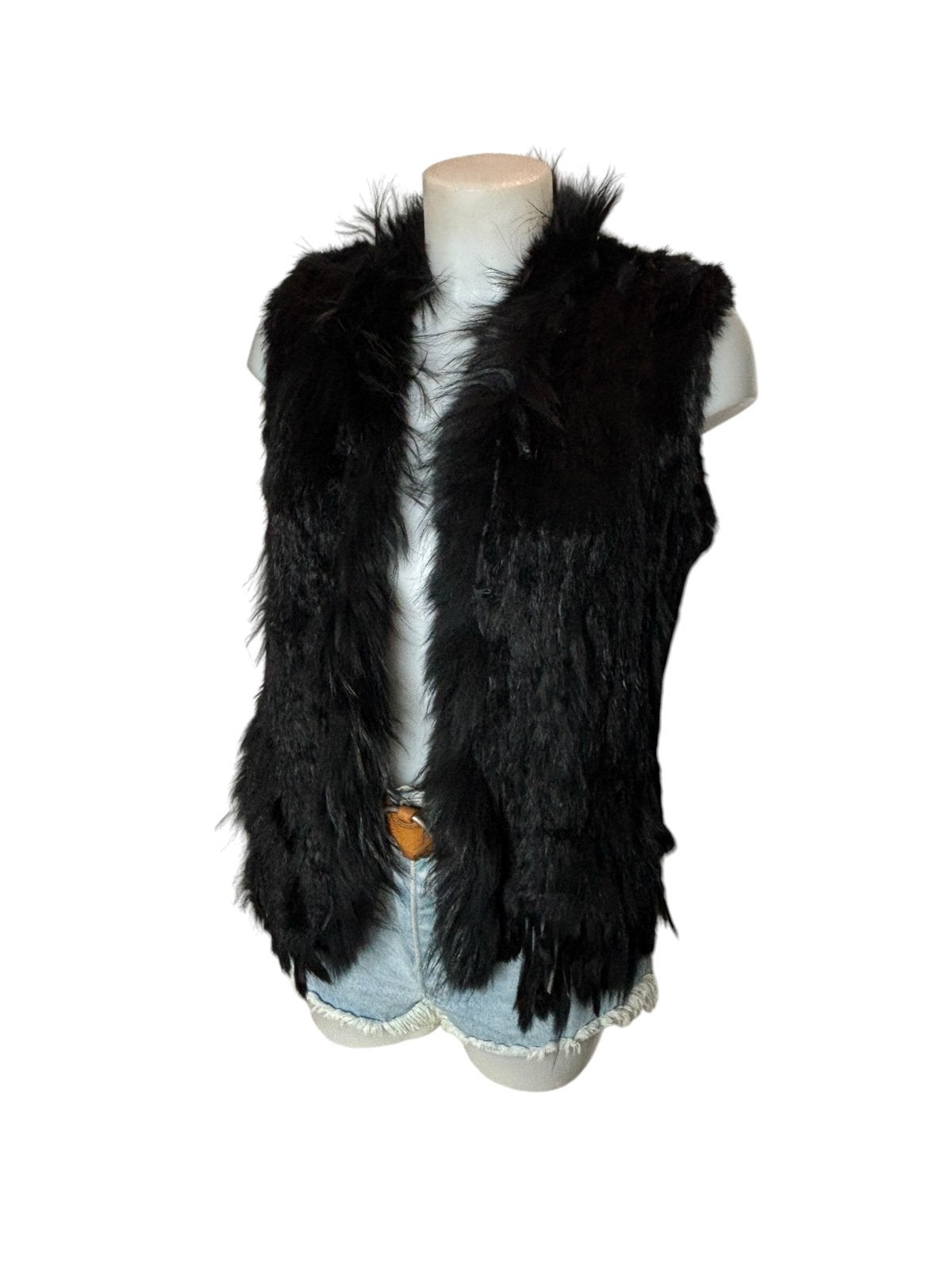 Veste sans manches en lapin tressé noir – taille 38, Vêtements | Femmes, Enlèvement ou Envoi, Comme neuf, Taille 38/40 (M), Noir