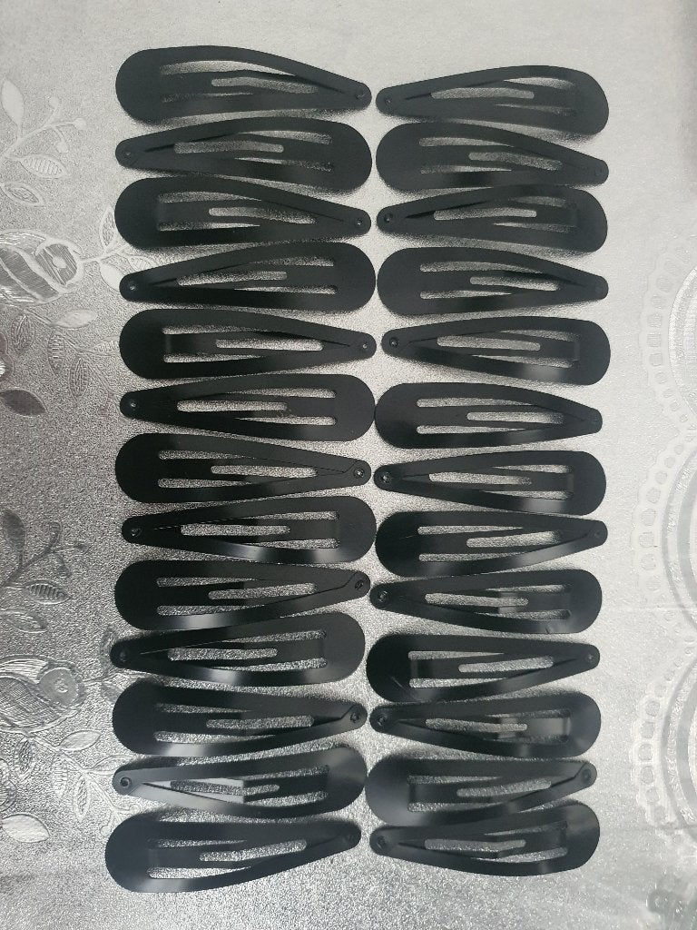 25 Grote Zwarte Klikklak Haarspeldjes (Snap Hair Clips), Envoi, Neuf, Épingle à cheveux