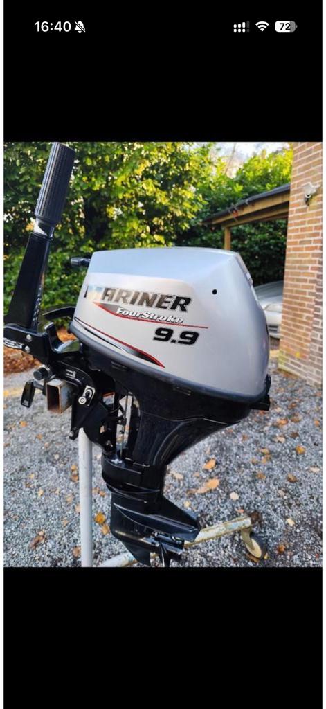Mariner 9,9 pk, Ophalen, 5 tot 10 pk, Viertaktmotor, Zo goed als nieuw