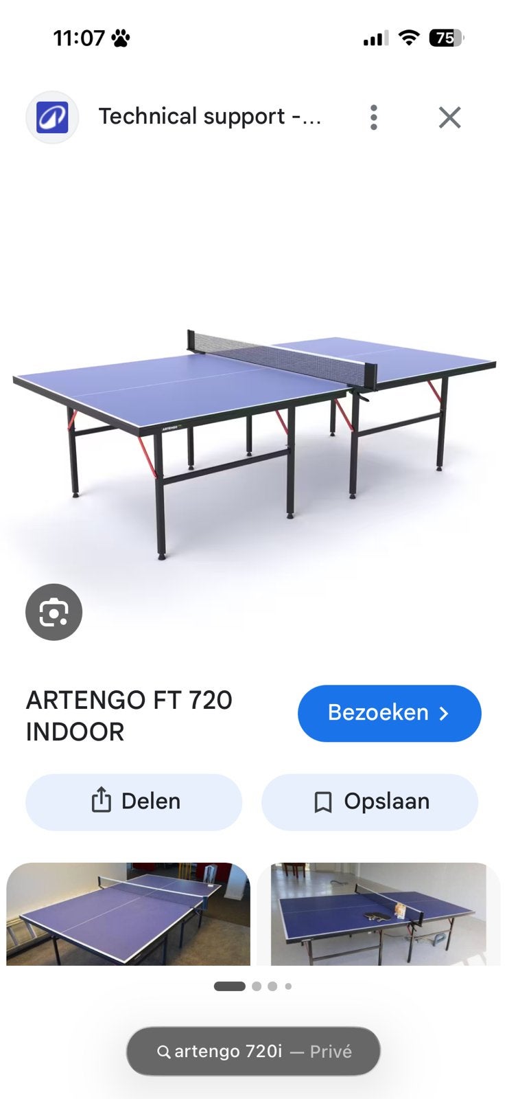 Pingpongtafel, Sport en Fitness, Tafeltennis, Ophalen, Gebruikt, Tafel Indoor, Inklapbaar