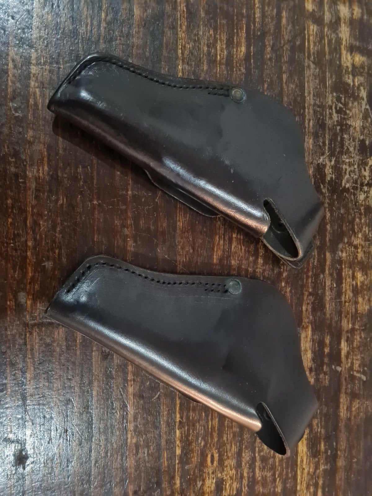 2 revolver 6" holsters leder (ex-politie), Ophalen of Verzenden, Zo goed als nieuw