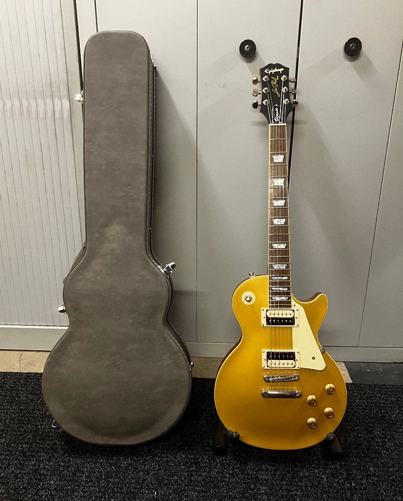 Epiphone Les Paul Classic, Worn Metallic Gold + koffer, Muziek en Instrumenten, Ophalen, Zo goed als nieuw, Solid body, Epiphone