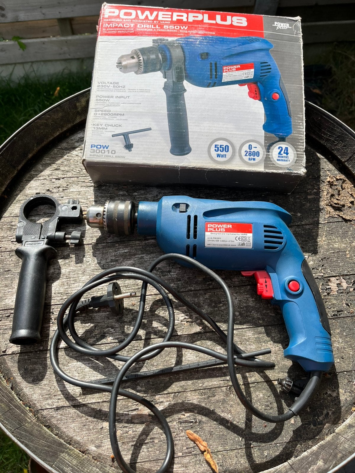 Power Plus Boormachine 550W, Doe-het-zelf en Bouw, Gebruikt, Klopboormechanisme, 400 tot 600 watt, Ophalen