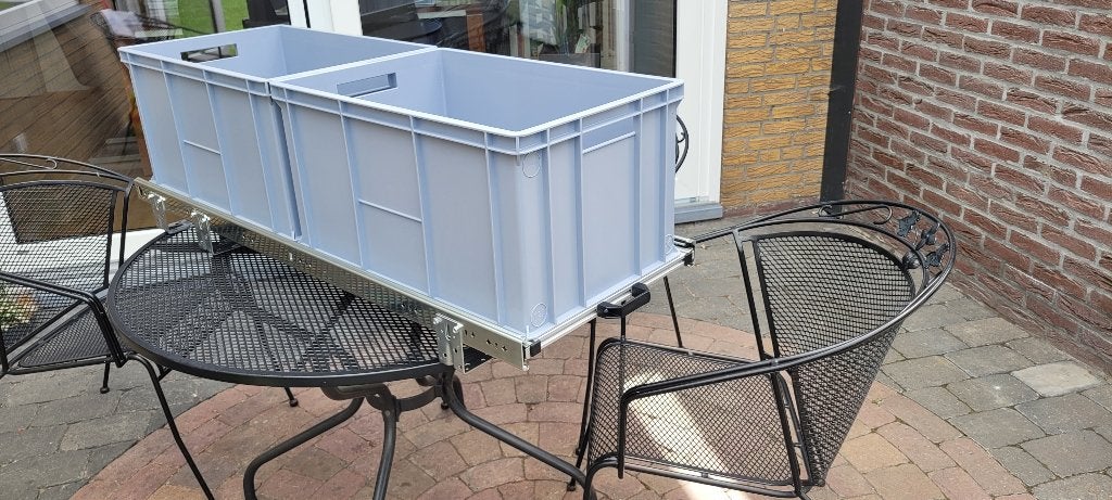 Schuifframe mobilehome, Caravans en Kamperen, Ophalen, Zo goed als nieuw