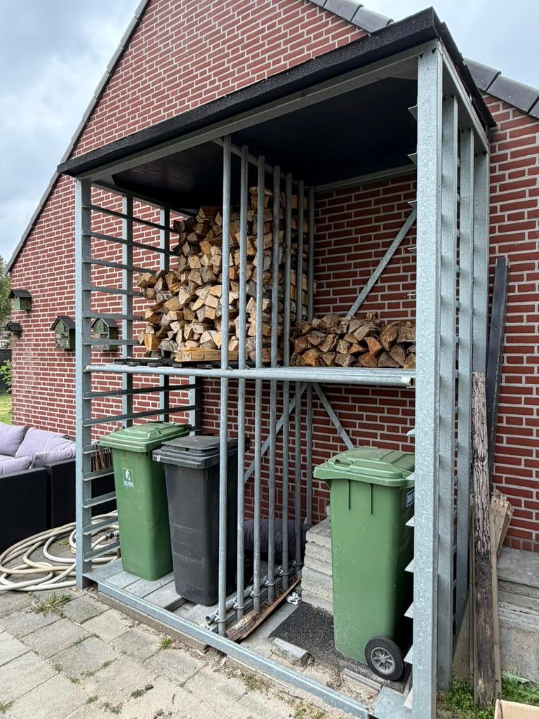 Houtrek / houtopslag / opslagrek / hout berging / haardhout, Ophalen, Zo goed als nieuw, Metaal