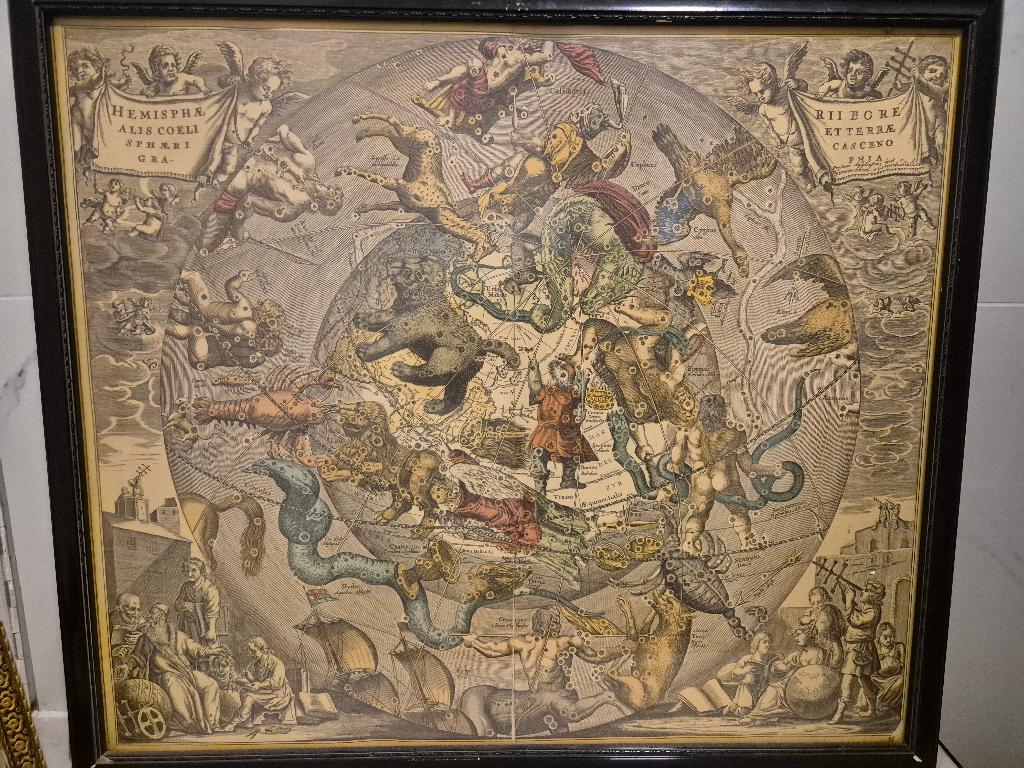 Carte Céleste d'Andreas Cellarius (1660) - Planche 25, Antiek en Kunst, Ophalen