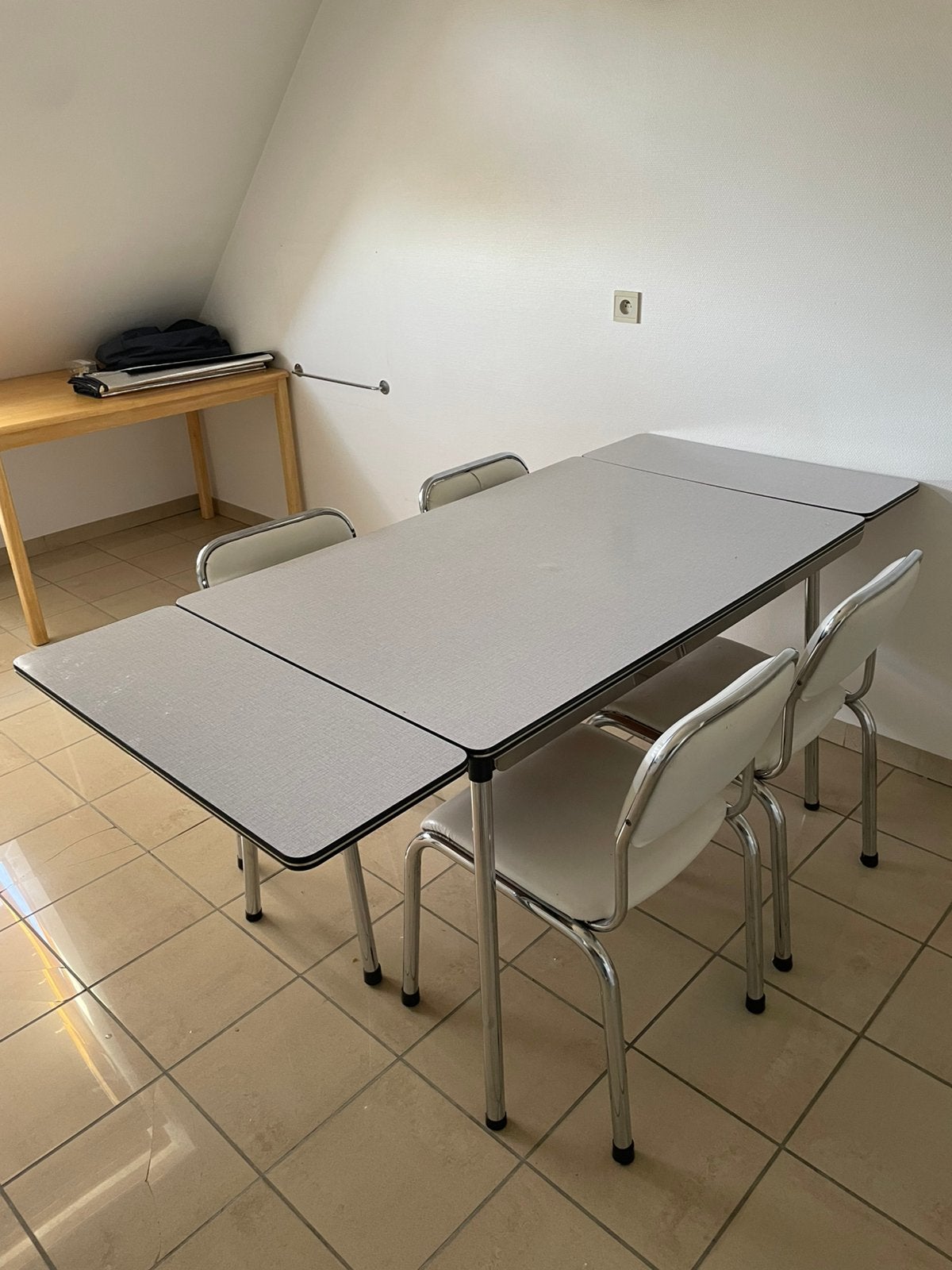 Vintage uitschuifbare eettafel, Ophalen, Gebruikt, 50 tot 100 cm, Vijf personen of meer