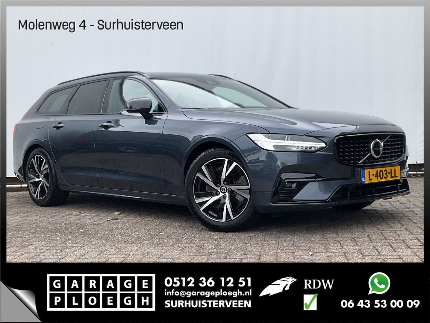 Volvo V90 B4 Ultimate Dark Leer Memory Camera Carplay Stoel/, Auto's, Automaat, 158 g/km, V90, Blauw
