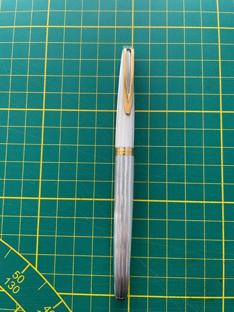 Waterman C/F Silver Plated 18k F Nib Fountain pen, Collections, Enlèvement ou Envoi, Waterman