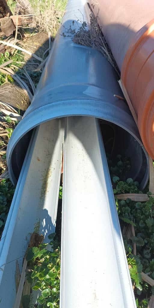 PVC buis gemoft Benor D400x7.9 Grijs SN2 5m, Doe-het-zelf en Bouw, Ophalen, PVC