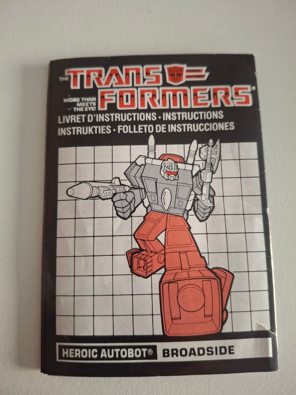 Manuel d'utilisation du Transformers G1 Broadside 1986, Collections, Transformers, G1, Enlèvement ou Envoi
