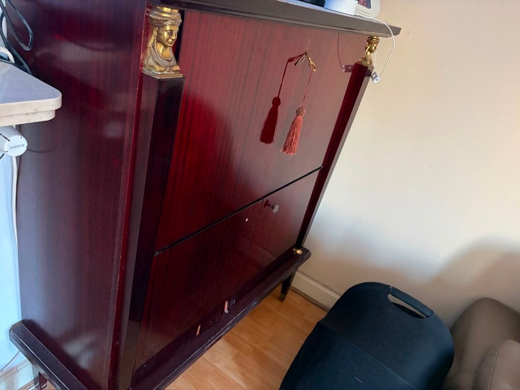 Vente d’un secrétaire / meuble bar style Empire en acajou, Huis en Inrichting, Kasten | Buffetkasten, Gebruikt, 100 tot 150 cm