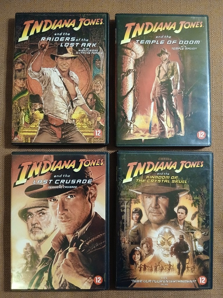 4 DVD's Indiana Jones, Ophalen of Verzenden