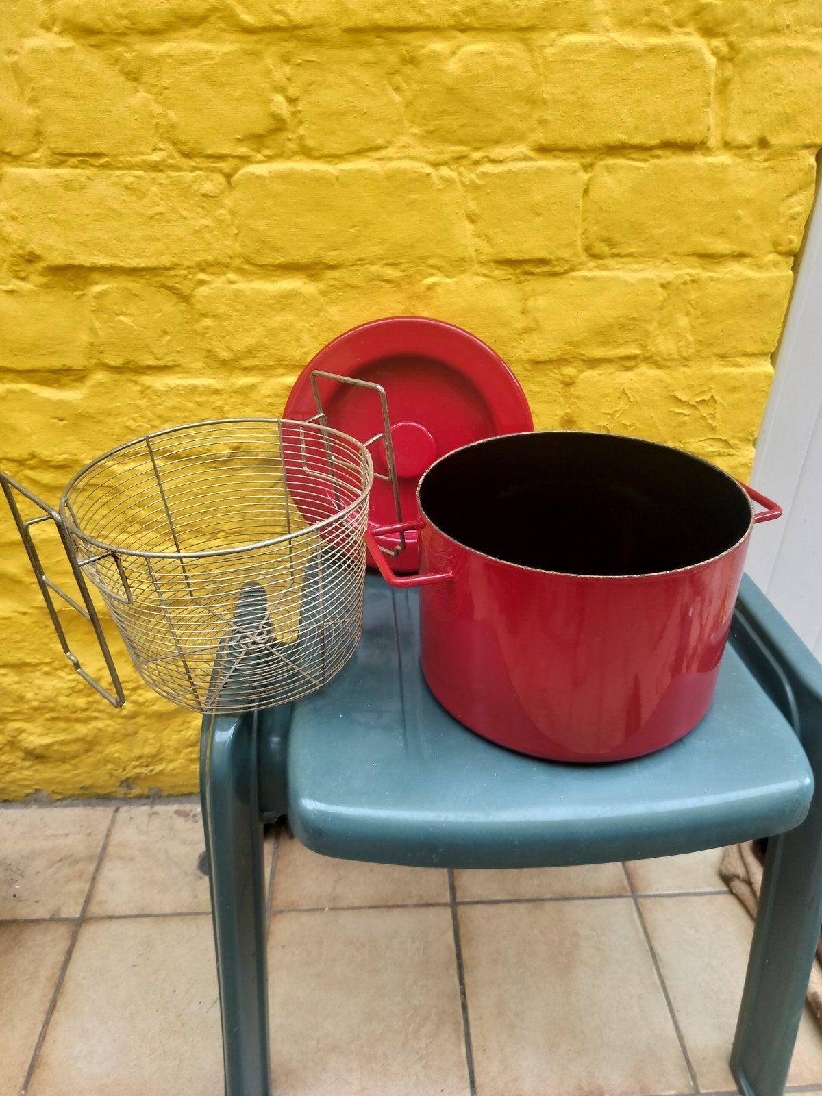Copco Michael Lax design pot/friteuse, Ophalen, Zo goed als nieuw, Metaal, Rood