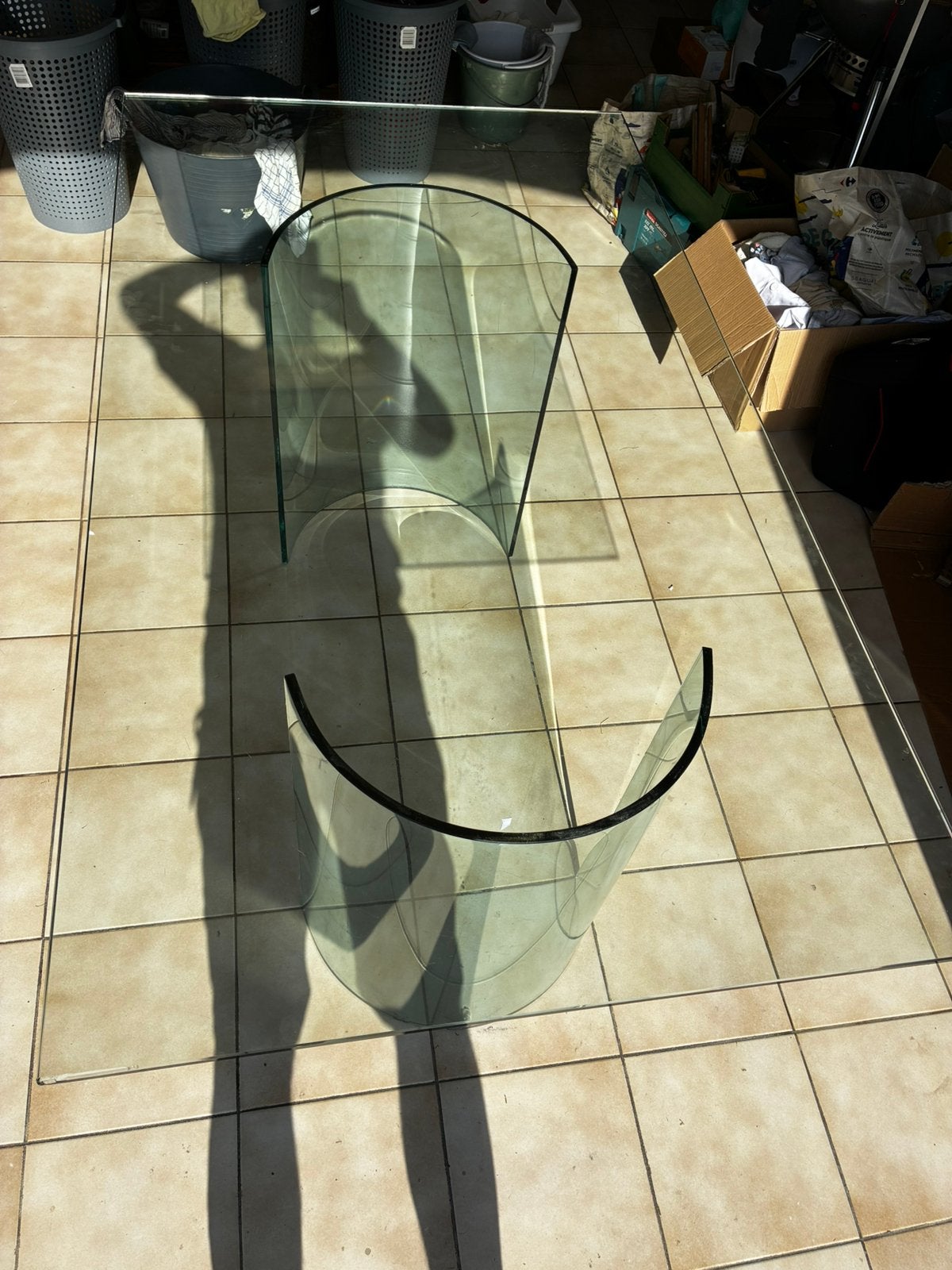 Glazen bureel 90x160 Gratis, Ophalen, Gebruikt