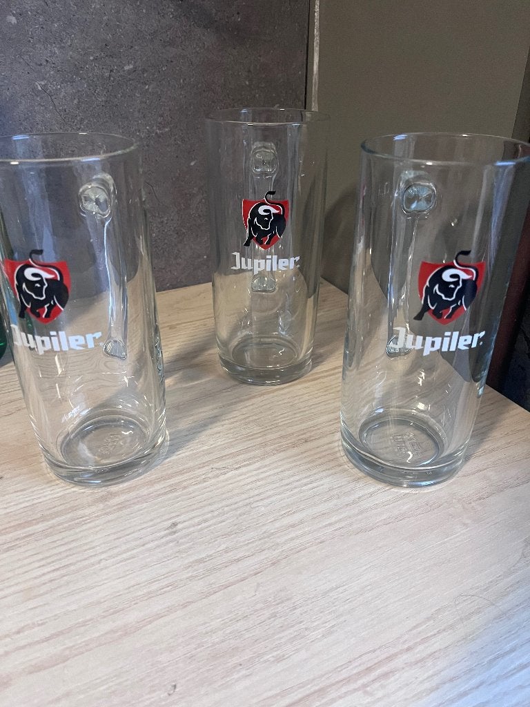 Lot 3 glazen 0,5L Jupiler, Collections, Enlèvement, Comme neuf, Verre à bière