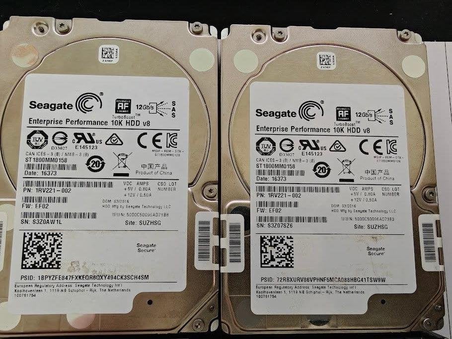 4x Seagate 1.8TB 10K SAS 12G Enterprise HDD, Computers en Software, Ophalen, Intern, Gebruikt, SAS