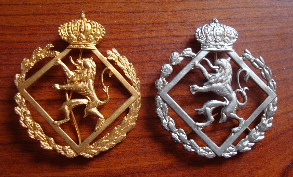 2 Mutskentekens van de Belgische Militaire school, Verzamelen, Verzenden, Landmacht, Embleem of Badge
