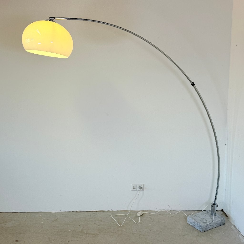 Space Age Booglamp – Jaren 70 – Sölken / Reggiani Stijl, Ophalen, Gebruikt, 200 cm of meer, E27 (groot)