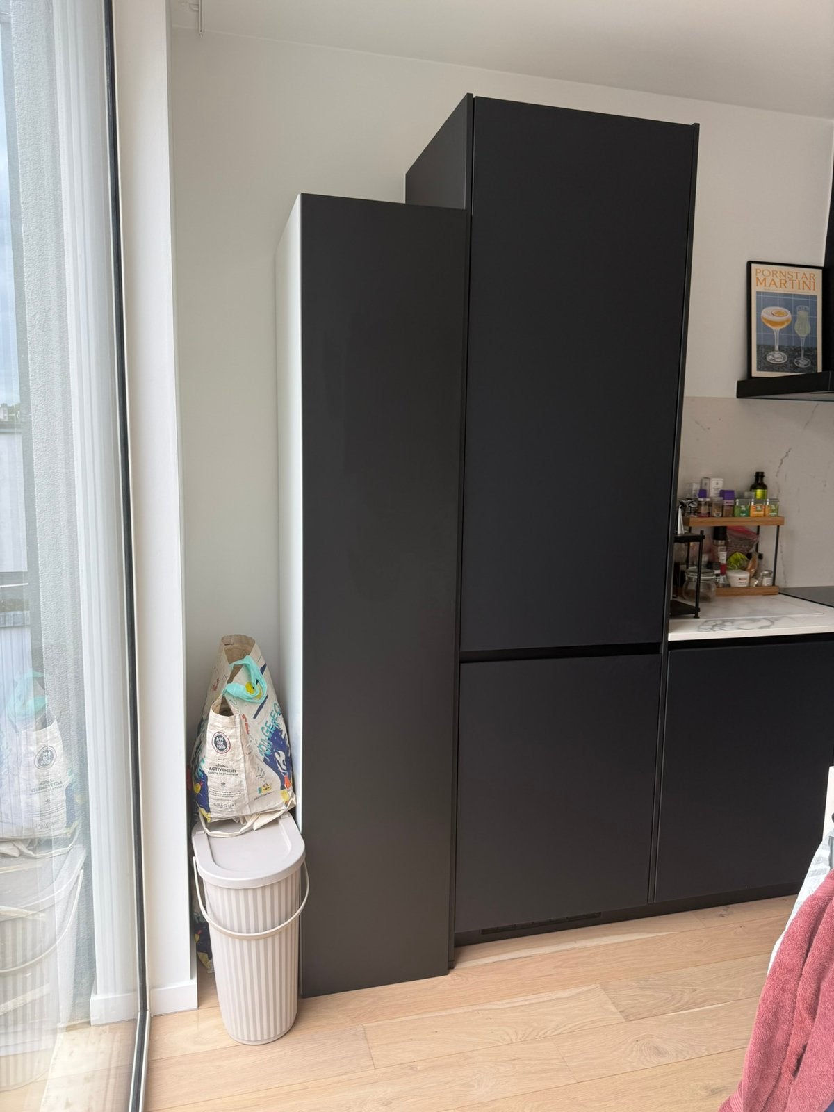 Armoire de cuisine noire mate, Maison & Meubles, Enlèvement, Comme neuf